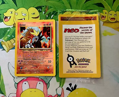 SEALED New Entei 34 Black Star Movie Promo Reverse Holo Pokemon Card • $9.99