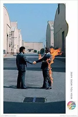 Pink Floyd Poster Wish You Were Here Man On Fire Large 36 X24  Music Art Print • $24.95