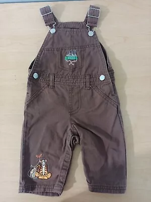 Vintage Disney 100 Acre Wood Tigger Size 0-3 Months Brown Overalls Unisex- Cute! • $20.39