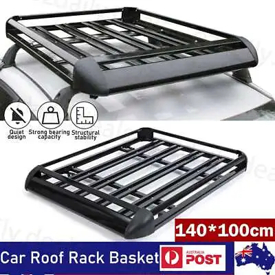 140cm Aluminium Alloy Car 4WD 4x4 Roof Rack Basket Cargo Luggage Carrier Box Bar • $157.95