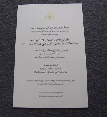 50th Anniversary MLK March On Washington For Jobs & Freedom Invitation Congress • $10.56