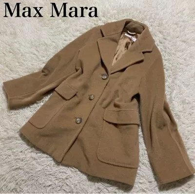 Woman's Max Mara Cashmere Jacket Coat Camel Size USA4 IT38. • $252