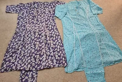 2 X Indian Pakistani Womens Cotton Suit Stitched Salwar Kameez Ready Made 12 UK • £5