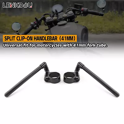 Motorcycle Clip-On 3 Way Adjustable Handlebars Kit For 41mm Fork Tube Handle Bar • $89.07