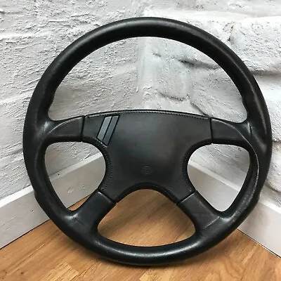 Genuine Momo M38 380mm Hella Black Leather Steering Wheel. 1989 Retro Rare! 7A • $407