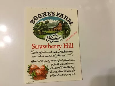 Vintage Original Boones Farm Wine Strawberry Hill Label Ej Gallo Winery Modesto • $15.95