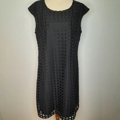 $17.95 • Buy TARGET Womens Party Cocktail Dress Size 16 Black Sleeveless Sheath Embroidered 