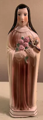 Vintage 7” St. Therese Figurine Statue Theresa Cross Roses Catholic Religious • $24.42