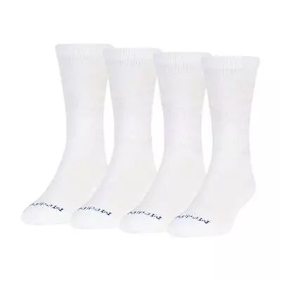 Men's Coolmax Crew Socks 4-Pack White Shoe Size 12-15 • $19.95