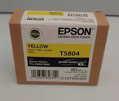 Genuine Epson T5804 K3 Ink Yellow 80ml For Pro 3800 3880  • $58.75