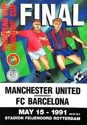 1991 Uefa Cup Winners Cup Final Programme Manchester United V Barcelona. NEW. • £3.49