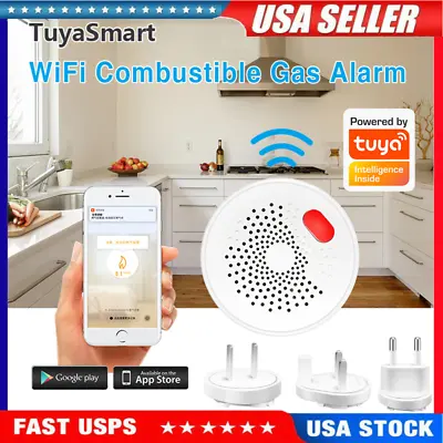 WiFi Smart Gas Alarm Detector Tuya Wireless LPG GAS Leak Sensor Alarm US • $20.99