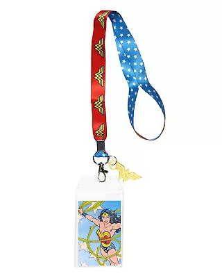 Wonder Woman Lanyard With Metal Charm And Clear ID Holder • $10.95