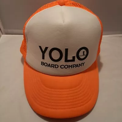$19.88 • Buy YOLO Board Trucker Snapback Cap Hat Orange Neon Sun Water Sports Men Adjustable 