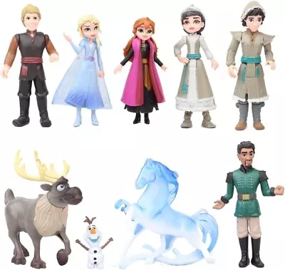 9Pcs Ice And Snow Princess Cake DecorationPrincess Figures Set Action Figures • £12