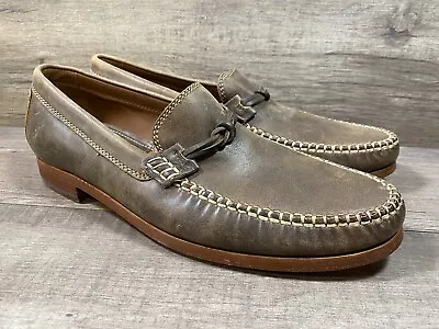 H.S. Trask Handsewn Loafers Brown Leather Slip On Shoes Mens Size 10 • $59