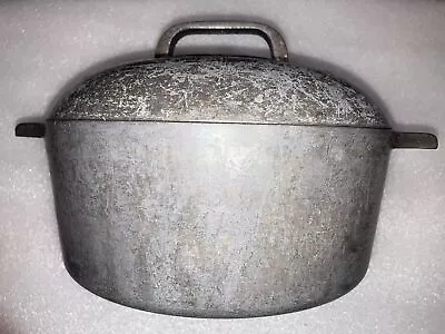Wagner Ware Sidney 0 Magnalite 5 Qt. Dutch Oven 4248 P Spins Rocks Rich Patina • $56.78