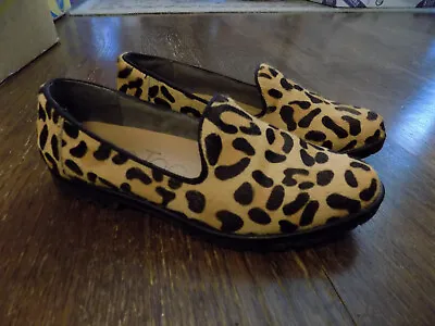 Me Too Ballet Flat Loafer Cairo Calf Hair Leopard Brown Black Spots Sz 6 EUC • $9.99