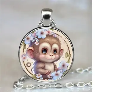 PERFECT Gift Cute Monkey Art Pendant On 925 Sterling Silver 22  Necklace Women • $13.99