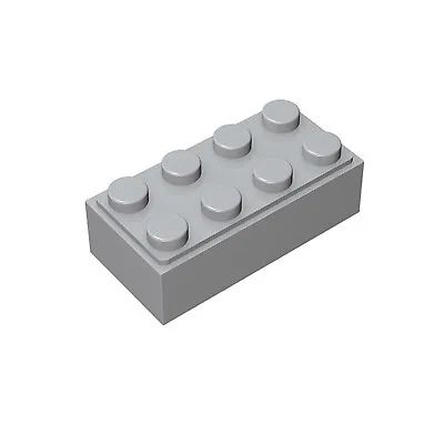 100PCS Part 3001 Brick 2X4 Light Gray Building Pieces Classic Bulk Bricks Blocks • £23.99