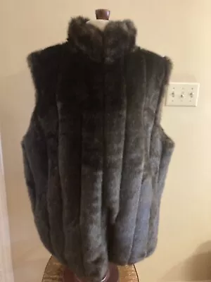 NWT Cato Faux Fur Mink Vest~Size 22/24W Plus Size~55  Bust~ Dark Mahogany • $34