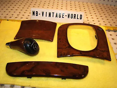 Mercedes 00-02 W220 S600 Front Console BURL Wood Genuine 3 CoversShift 1 Knob • $399