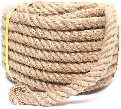 100ft X 1  4-Strand Twisted Manila Rope Natural Thick Hemp Rope For Multipurpose • $69.96