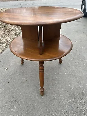 Vintage Baumritter Ethan Allen Colonial Furniture Two-Tier Round Table • $255