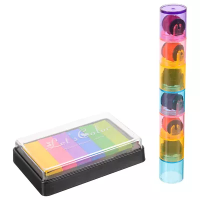  Stamp Pads Rainbow Digital Teaching Color Ink Versatilen Multipurpose • £8.19