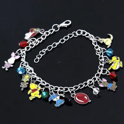 Winnie The Pooh Piglet Tigger Eeyore Bangle Charm Bracelet + Free Gift Bag • £7.99