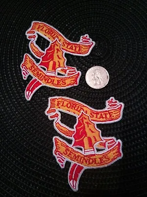 (2) FSU FLORIDA STATE SEMINOLES Vintage Embroidered Iron On Patches Patch Lot • $10.49