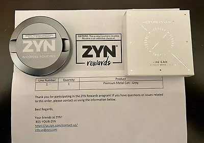 Zyn Metal Can GREY NEW - UNUSED Authentic • $130
