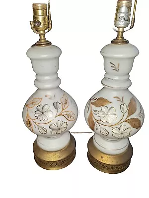 Qty (2) Vtg Hand Blown Bavarian Bristol Table Lamp-Made In  Western Germany • $75.99