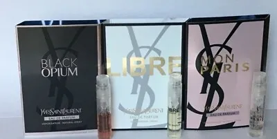 $13.99 • Buy 3 YSL Yves Saint Laurent Parfum Black Opium, Libre, Mon Paris Samples 1.2ml Each