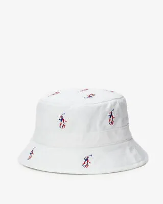 Polo Ralph Lauren Men's Polo Player Americana White Bucket Hat Size L/XL NWT $65 • $34.99