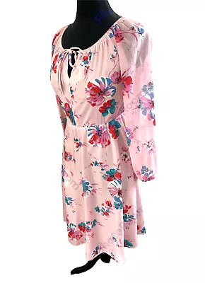 Women's Vintage Floral SPLASH W/ BELT  Pink  Dress  Sz 8 • $4.98