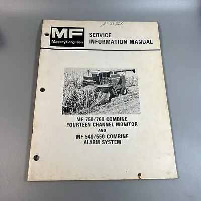 Massey Ferguson MF 750 760 Combine 14 Channel Monitor 540 550 Service Manual • $29.99