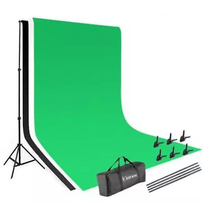 New Photo Screen Chromakey 3 Muslin Backdrop Studio Background Support Stand Kit • $33.89