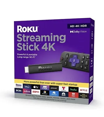 Roku Streaming Stick 4K/HDR/Dolby Vision Streaming Device With Roku Voice Remote • $39.99