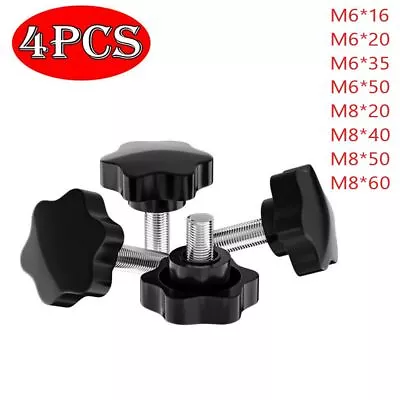 £3.54 • Buy M6 M8 Threaded Thumb Screw Star Knobs Grips Star Shaped Head Knob Carbon Steel