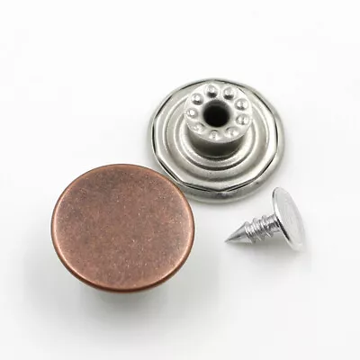 10Pcs 17mm Replacement Hammer On Buttons With Tack Alloy Studs Denim Jeans Coat • $4.39