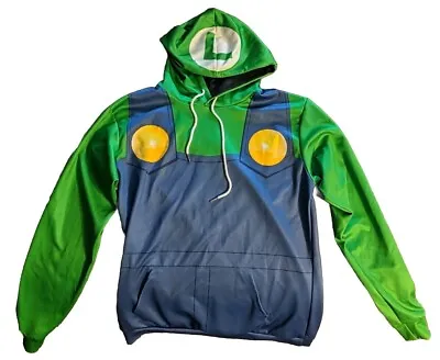 Kids Nintendo Luigi Hoodie Jacket   Costume Super Mario Brother Size Small • $19.99