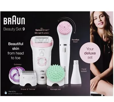 Braun Silk-épil Beauty Set 9 For Women Face Body & Leg Wet & Dry Epilator Shave • $209.95