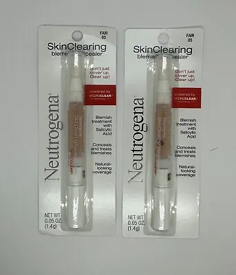 (2) Neutrogena SkinClearing Blemish Concealer Makeup Fair 05 0.05 Oz - NEW! • $9.99