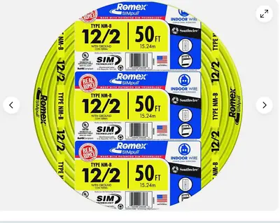 12/2 NM-B Non-Metallic Residential Indoor Wire Equivalent To ROMEX (50FT Cut) • $37