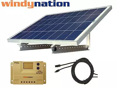 Portable 100 Watt 100W 12V Solar Panel Kit + Mount RV Cabin Off-Grid Battery • $199.99