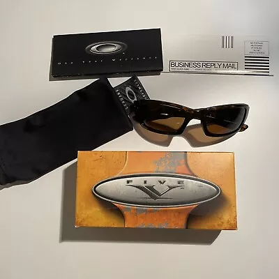 Vintage 2006 Oakley Fives 3.0 Squared Brown Tortoise Bronze Polarized 12-858 Box • $200