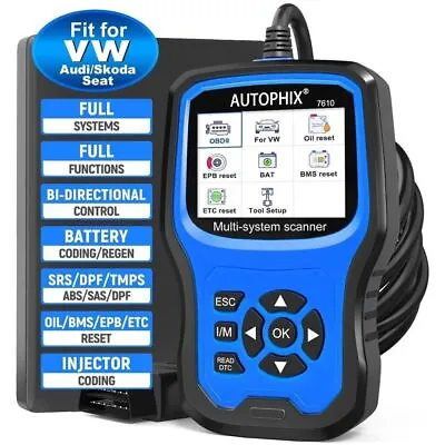 $70 • Buy Autophix 7610 Full Systems Diagnostic Scanner ABS SRS DPF Oil Reset For Audi VW