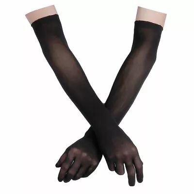 US Women's Sexy Long Sheer Gloves Opera Costume Wedding Bridal Mittens Armsleeve • $7.43