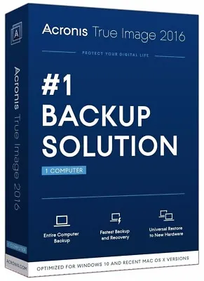 Acronis True Image #1 Backup Solution Software NEW! PC Mac OSX Windows 10 8 7 XP • $98.88